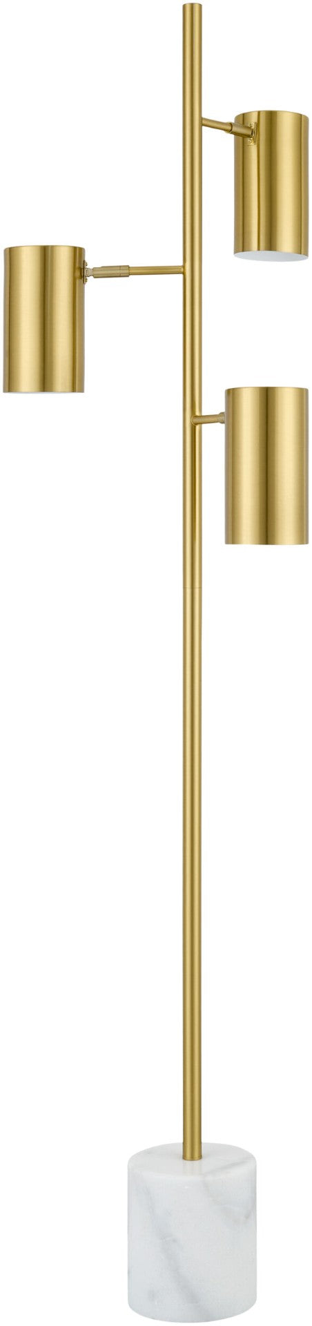 Surya Zion Marble Base Iron Floor Lamp with Metal Shade for Formal Living Room Decor ZIO-001