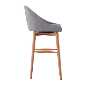 Homelegance By Top-Line Montague Mid-Century Wood Swivel Bar Height Stools (Set of 2) Grey Rubberwood