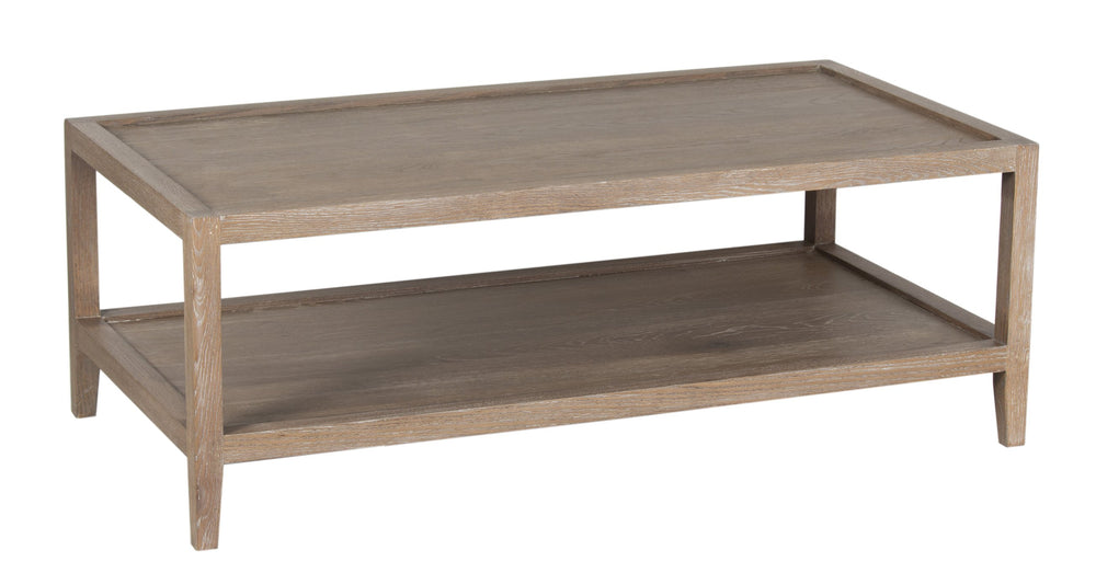 Porter Designs Porter Lowell Solid White Oak Coffee Table With Storage Shelves - Timeless Design For Any Space Brown Wood 05-108-13-1920