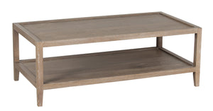 Porter Designs Porter Lowell Solid White Oak Coffee Table With Storage Shelves - Timeless Design For Any Space Brown Wood 05-108-13-1920