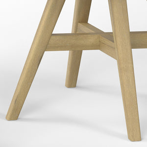 English Elm Kona Outdoor Dining Chair Set of 2 — Handcrafted Acacia Wood Base with Durable Molded Plastic Seat, Weather-Resistant Comfort Gray B136P159379