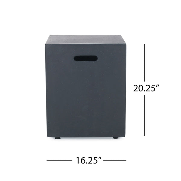 English Elm Mgo Concrete Propane Tank Cover Side Table for Modern and Industrial Interiors 59243.00