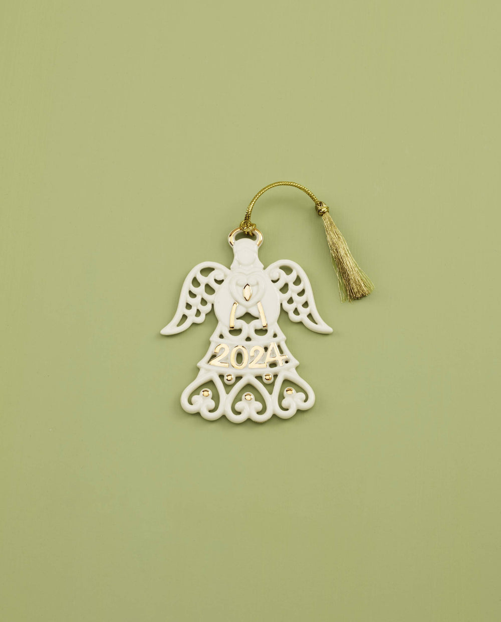 Lenox 2024 A Year To Remember Angel Ornament Ivory, NO COLOR PORCELAIN 895755