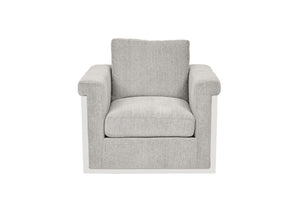 A.R.T. Furniture Atlas Swivel Chair: Elegant Fleur De Sel Finish With Plush Chenille Blend Cushions For Ultimate Comfort White Fabric In A Polyester,Chenille Blend,In A Gray And Beige Coloration 762516-5824