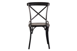 Porter Designs Porter Odeon Gray Metal Dining Chairs Set Of 2 - Elegant X Back Design For Chic Dining Spaces Gray Metal 07-196-02-5174