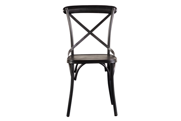 Porter Designs Porter Odeon Gray Metal Dining Chairs Set Of 2 - Elegant X Back Design For Chic Dining Spaces Gray Metal 07-196-02-5174