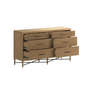 A.R.T. Furniture Loft Classic Contemporary 6 Drawer Dresser In Figured Maple With Stylish Grooved Drawers & Legs Brown Material(S), Poplar And Rubberwood 335130-1911
