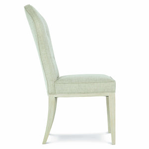 Bernhardt Bernhardt East Hampton Side Chair In Cerused Ash Finish With Muted Gray Tufted Upholstery, Neo-Traditional Elegance 395541