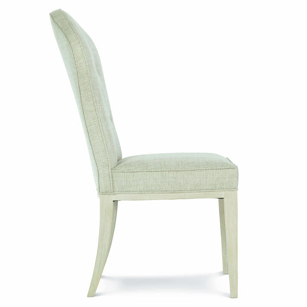 Bernhardt Bernhardt East Hampton Side Chair In Cerused Ash Finish With Muted Gray Tufted Upholstery, Neo-Traditional Elegance 395541