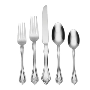 Lenox Oneida Boutonniere 45 Piece Everyday Flatware Set, Service for 8 Metallic, STAINLESS METAL B242045A