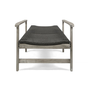 English Elm Christopher Knight Home® - Hampton Stylish Wood & Wicker Chaise Lounge - Durable, Adjustable, Weather-Resistant Outdoor Seating 63763.00LMBLK