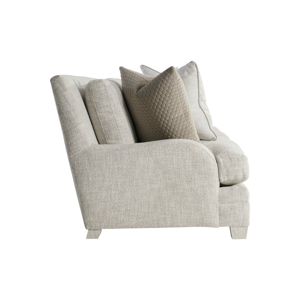 Bernhardt Bernhardt Rollins Fabric Sofa With Plush Feather-Down Cushions, Low-Profile Arms, Weathered Bone Finish (96"W) - Made to Order P7107A