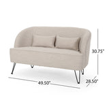 Christopher Knight Home® - Noble House - Nilton Modern Fabric Loveseat with Hairpin Legs