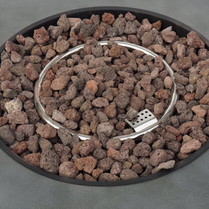 English Elm 32" Round Propane Fire Pit 40000 Btu Powder Coated Iron Outdoor Patio Centerpiece 67759.00CONRT-40K