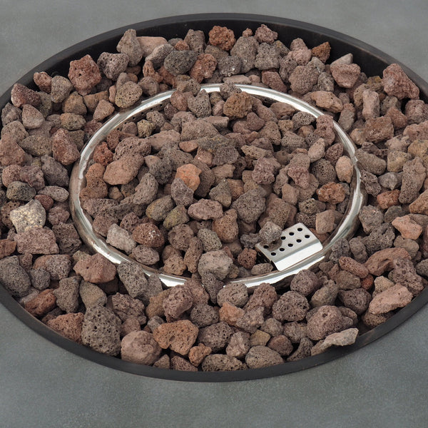 English Elm 32" Round Propane Fire Pit 40000 Btu Powder Coated Iron Outdoor Patio Centerpiece 67759.00CONRT-40K
