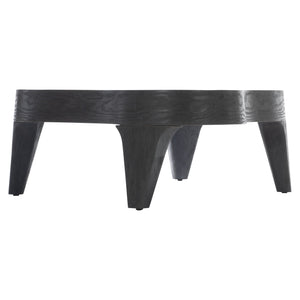 Bernhardt Bernhardt Katana Cocktail Table—Blackened Pine Semi-Rectangular Low-Profile Sculptural Centerpiece 426016