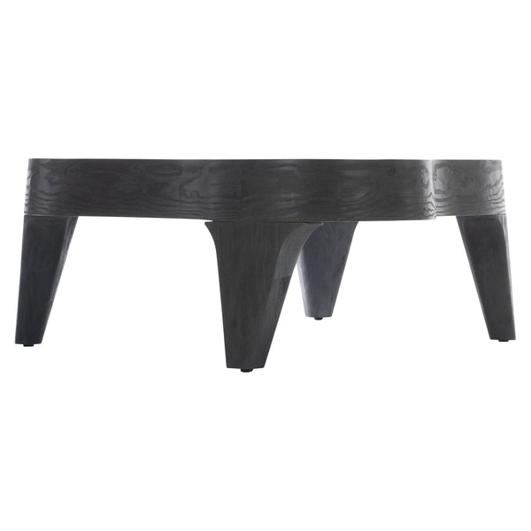 Bernhardt Bernhardt Katana Cocktail Table—Blackened Pine Semi-Rectangular Low-Profile Sculptural Centerpiece 426016