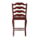 Homelegance By Top-Line Juliette French Ladder Back Wood Counter Height Chairs (Set of 2) Red Rubberwood