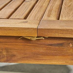 English Elm Outdoor Solid Acacia Expandable Patio Dining Table with Umbrella Hole Natural Grain 68892.00SNTS