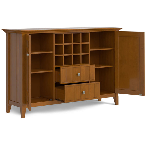 English Elm Bedford Sideboard Buffet With Wine Rack - Handcrafted Light Golden Brown Storage Solution For Home B136P158486