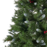 Christopher Knight Home® - Noble House - 7-foot Mixed Spruce Unlit Hinged Artificial Christmas Tree with Frosted Branches