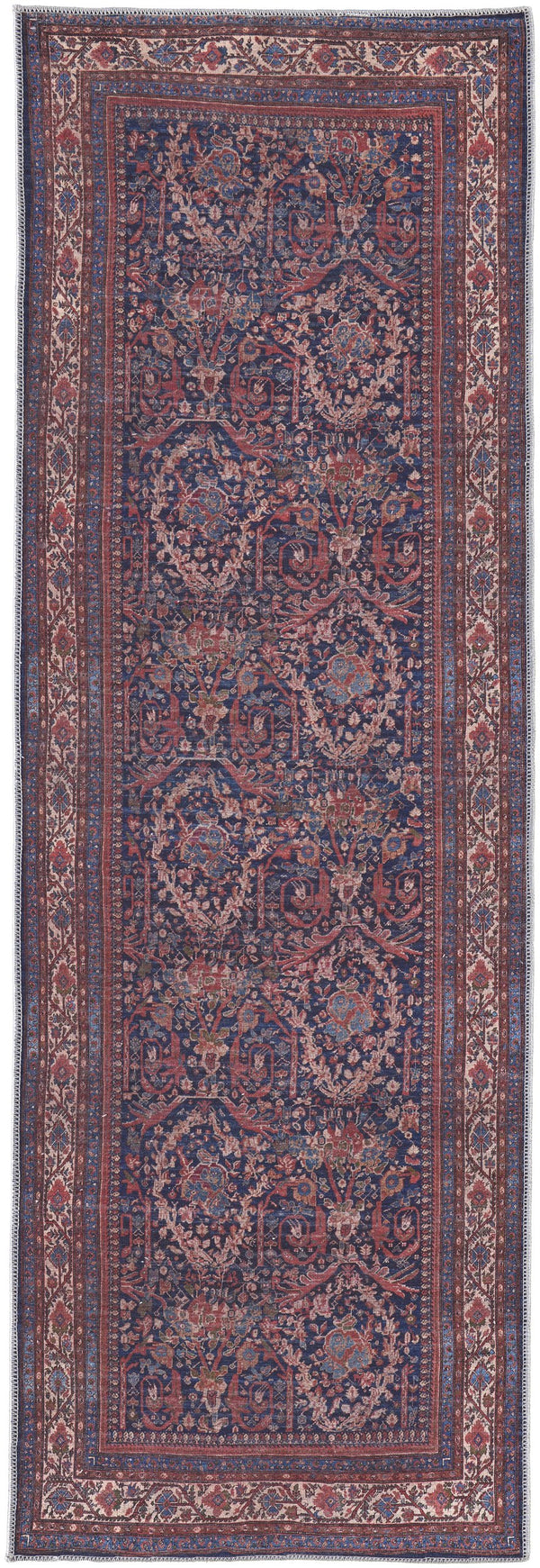 Feizy Rugs Rawlins Vintage-inspired Machine Made Polyester Low Pile Oriental Rug - Timeless Elegance For Any Space Red,Blue,Tan Polyester Rln39hgfnvymlti7a
