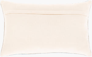 Surya Zakaria 14"L X 22"W Elegant Floral Motif Lumbar Pillow - Luxuriously Soft Cotton For Cozy Living Navy Cotton,Cotton Zka002-2214