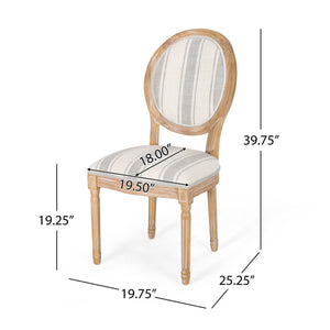 English Elm Christopher Knight Home® - Kd Elegant Upholstered Dining Chairs Set - French Country Style With Round Backrest & Fluted Legs 60352.00GRYLNN