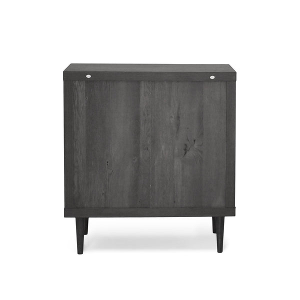 English Elm Christopher Knight Home® - NORDIC Mid-Century 3-Drawer Chest with Faux Wood Finish, Rubberwood Legs and Sleek Storage Appeal Grey 71144.00GRY
