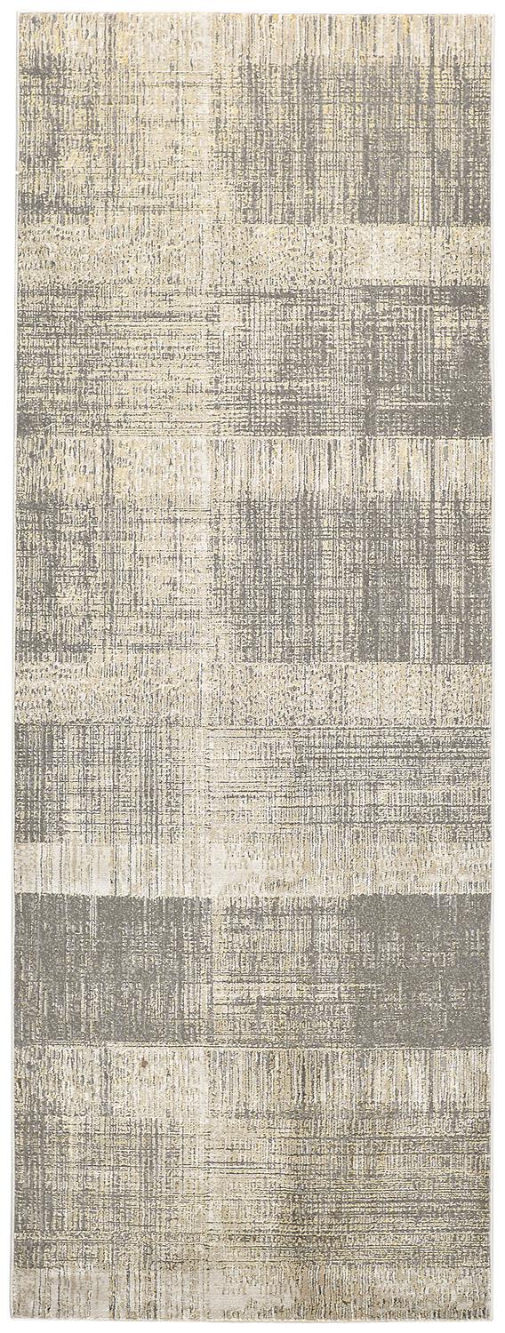 Feizy Rugs Aura Contemporary High-low Pile Area Rug In Elegant Gold And Champagne For Stylish Interiors Gray,Ivory Polyester,Polypropylene Aur3736fgldbgei71