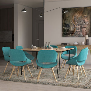English Elm Malden Mid-Century Bentwood Dining Chair In Turquoise Blue - Stylish Comfort For Any Space! B136P158896