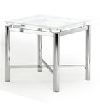 Steve Silver Gray Glass Top 3-Pc Occasional Table Set: Nova - Chrome Metal