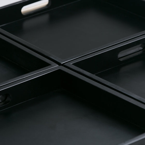 English Elm Avalon Square Coffee Table Storage Ottoman - Stylish Slate Grey With Hidden Storage & Trays B136P159754