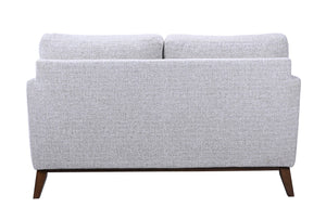 Porter Designs Porter Flanders Upholstered Loveseat In Light Gray Chenille – Modern Comfort With Elegant Wood Trim Gray Fabric 01-216-02-5091
