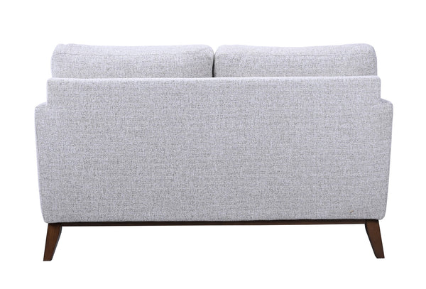 Porter Designs Porter Flanders Upholstered Loveseat In Light Gray Chenille – Modern Comfort With Elegant Wood Trim Gray Fabric 01-216-02-5091