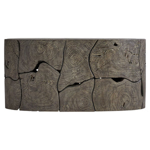 Bernhardt Bernhardt Teak Trinidad Outdoor Cocktail Table — 54" Oval Smoked Truffle Top, Mitered Edge Design X07016