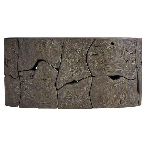 Bernhardt Bernhardt Teak Trinidad Outdoor Cocktail Table — 54" Oval Smoked Truffle Top, Mitered Edge Design X07016