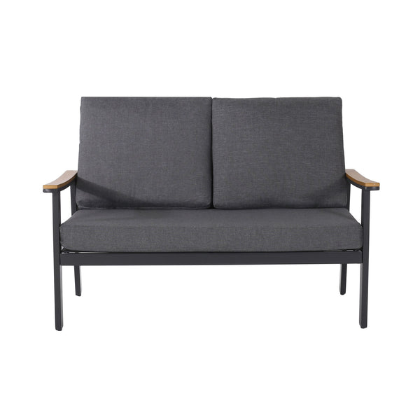 English Elm Sinclair Outdoor 4 Piece Chat Set Aluminum Frame with Olefin Cushions Patio Seating 62850.00GGRY