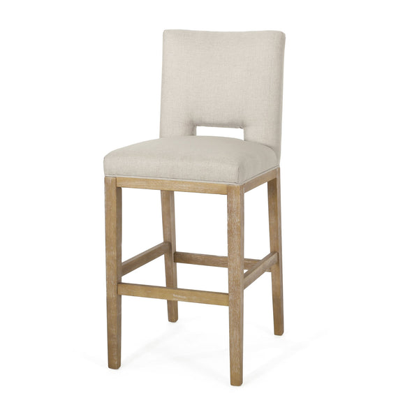 English Elm Christopher Knight Home® - 31 Inch Counter Stools Set of 2 Wheat Fabric Upholstered, Breathable L-Shaped Backrest, Modern Comfort 73531.00WHEAT