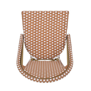 English Elm 29.5" Outdoor Pe Rattan Bistro Barstools Aluminum Frame All-weather Wicker Set of 2 71422.00RT