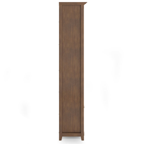 English Elm Amherst 30-Inch Solid Wood 5-Shelf Bookcase In Rustic Natural Brown - Versatile Storage & Style B136P158330