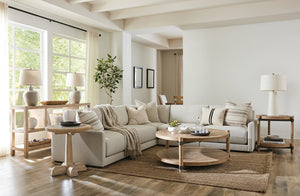 Hooker Furniture Vineyard Round End Table With Pecky Hickory Top, Hammered Metal Accents & Lower Shelf, Sonoma Finish 6952-80116-80