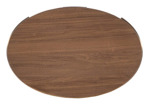 Hooker Furniture Eleana Sculptural Oval Nightstand In Light Caramel Walnut With Sunlit Bronze Accents & Floating Shelf 7252-90115-85