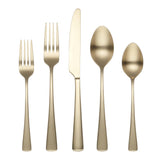 Cambridge Cerys 20-Piece Flatware Set, Champagne Satin Finish, Stainless Steel