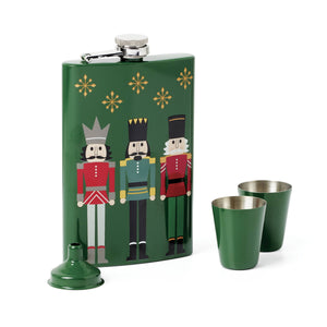 Lenox Cambridge Nutcracker 4-Piece Flask Set Green, GREEN METAL 896221