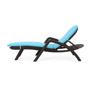 English Elm Christopher Knight Home® - Mikael Chaise Lounge With Cushion - Ergonomic Dark Brown Design For Ultimate Indoor & Outdoor Comfort 70798.00DBLU