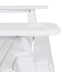 English Elm Christopher Knight Home® - BELLWOOD Adirondack Chair with Folding Design, Rustic Outdoor Wood Seat, Built-In Cup Holder Comfort White 37.75 L x 26.75 W x 8.5 H 68940.00WHI