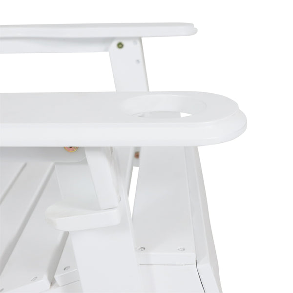 English Elm Christopher Knight Home® - BELLWOOD Adirondack Chair with Folding Design, Rustic Outdoor Wood Seat, Built-In Cup Holder Comfort White 37.75 L x 26.75 W x 8.5 H 68940.00WHI