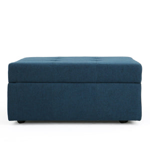 English Elm Larkin Tufted Storage Ottoman with Rolling Casters for Modern Living Rooms 53068.00NBL