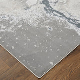 Feizy Rugs Astra Polyester/Polypropylene Machine Made Industrial Rug Gray/Ivory 6'-7" x 9'-6"